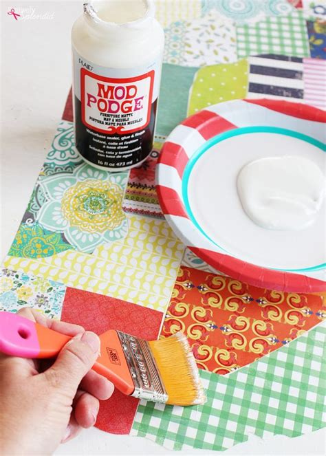 modge podge fabric to metal|modge podge to stiffen fabric.